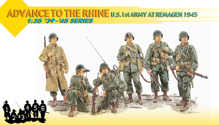 Модель - Солдаты ADVANCE TO THE RHINE (U.S. 1st ARMY AT REMAGEN 1945)