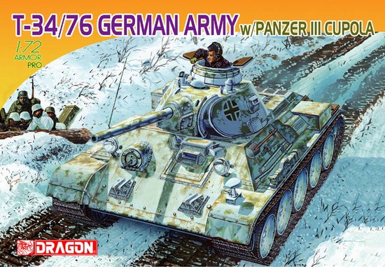 Модель - Танк T-34/76 GERMAN ARMY w/PANZER III CUPOLA