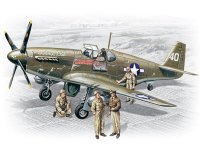 Модель - P-51B c пилотами и техниками ВВС США