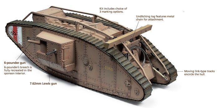 Британский танк Первой Мировой Mk.IV Male (с микроэлектродви