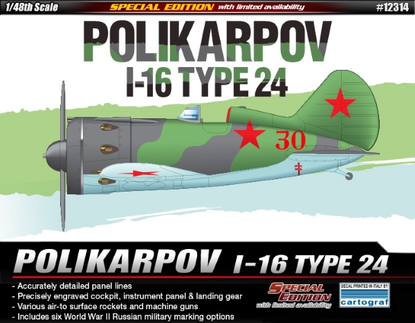 Модель - Самолет  Polikarpov I-16 Type 24  (1:48)