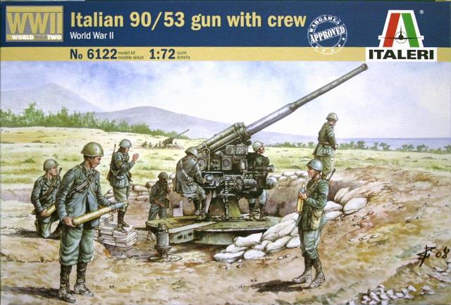 Итальянская Артиллерийская Установка 90/53 с командой Сборная модель 