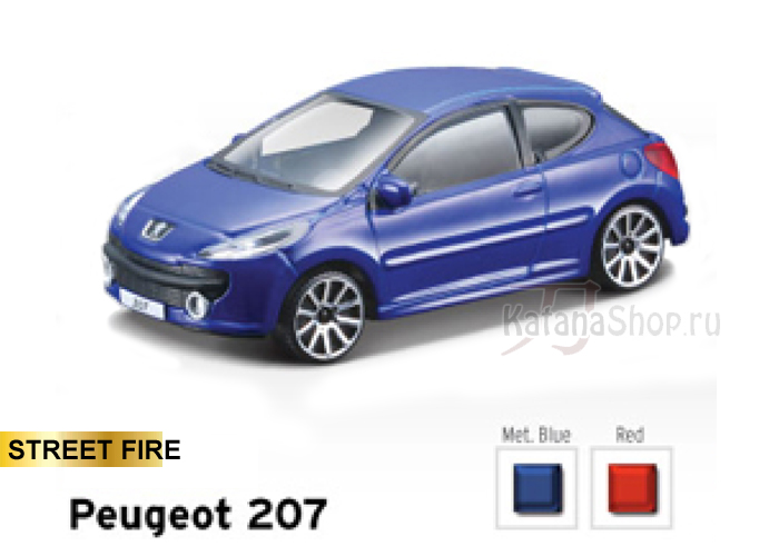Модель-копия - Peugeot 207 (красный)